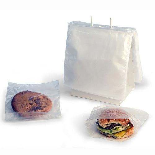 Saddle Pack Deli Bags, Flip Top, Clear, High-Density 14 Mic