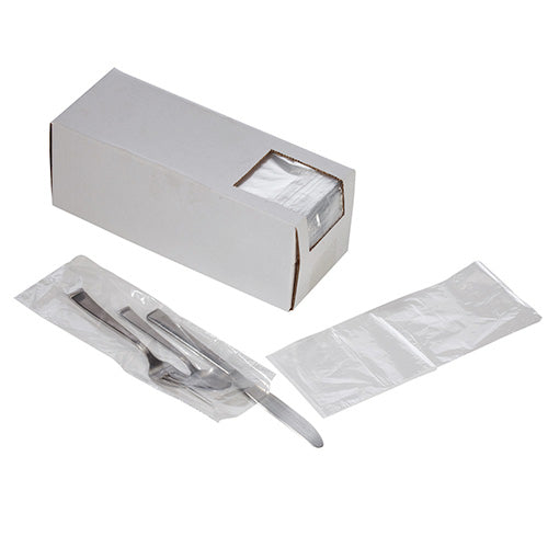 Clear Silverware Bags in Dispenser Box 0.65 mil - 3.75X10
